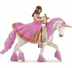 Фигурка - Принцесса с лирой на единороге, 8 х 12 х 17 см. (Papo, 39057)